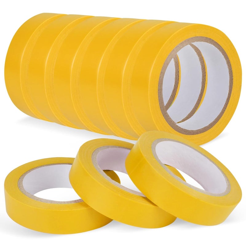 Romeda 9 Pack Electrical Tapes, Electrical Tape Water, Sun, and Oil Resistant, Electrical Tape is Suitable for Most Domestic, Commercial, and Industrial environments - Yellow - Image 1